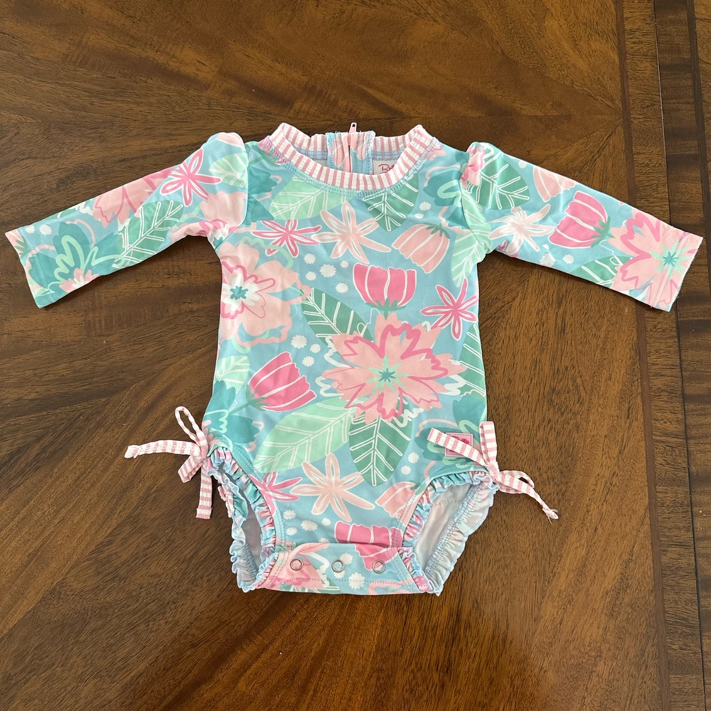 Ruffle Butts Pastel Floral Baby Romper